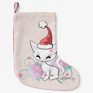 Santa Cat Small Christmas Stocking