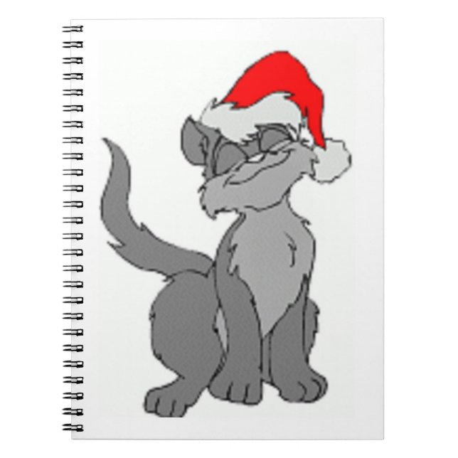 SANTA CAT SPIRAL NOTEBOOK (Front)