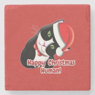 Santa Cat Stone Coaster