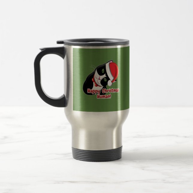 Santa Cat Travel Mug (Left)