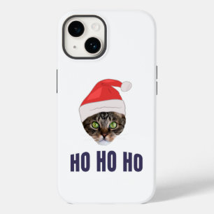 Santa Cat with Santa hat, Ho Ho ho Invitation Squa Case-Mate iPhone 14 Case