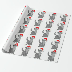 SANTA CAT WRAPPING PAPER