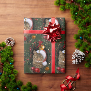 Santa Cat Wrapping Paper