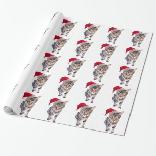 Santa Cat Wrapping Paper