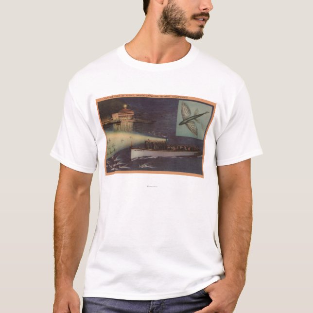 Santa Catalina Island, CA Casino, Flying Fish T-Shirt (Front)