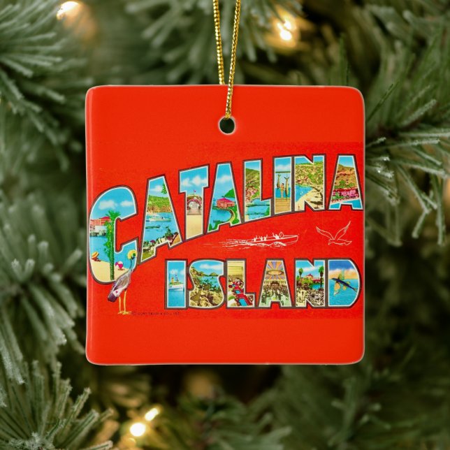 Santa Catalina Island  Ceramic Ornament (Tree)