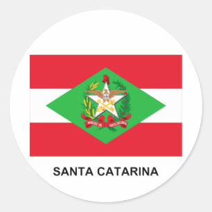 Santa Catarina, Brazil Flag Classic Round Sticker