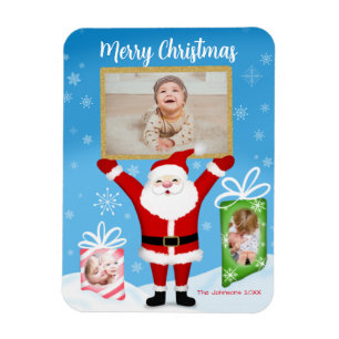 Santa Celebrating Merry Christmas 3 Photo Magnet