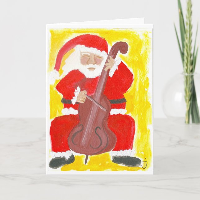 Santa Cello Christmas Card (Front)