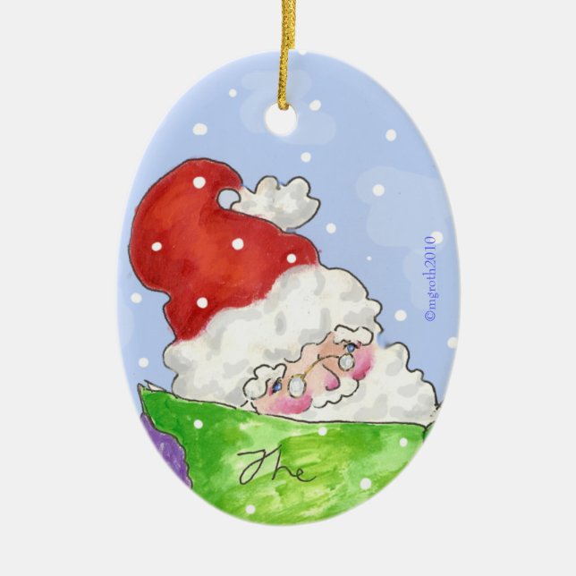 santa ceramic tree decoration (Front)