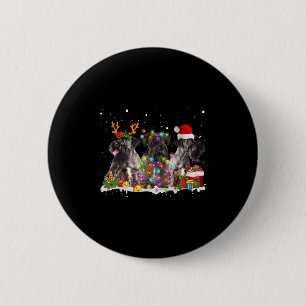 Santa Cesky Terrier Dog Gorgeous Reindeer Christma 6 Cm Round Badge
