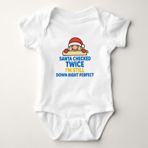 Santa Checked Twice Down Right Perfect Baby Bodysuit