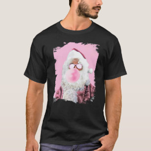 Santa Chewing Pink Bubble Gum Christmas T-Shirt