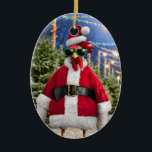 Santa Chicken Ceramic Tree Decoration<br><div class="desc">Holly Jolly! | Avanti,  the Global Humour Brand™ has been entertaining the world with its Feel Good Funny greeting cards for over 40 years. Our characters live life to the fullest and celebrate the humour in everyday life.</div>