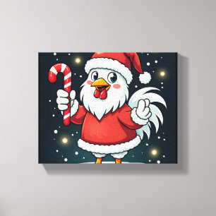Santa Chicken Joy Canvas Print