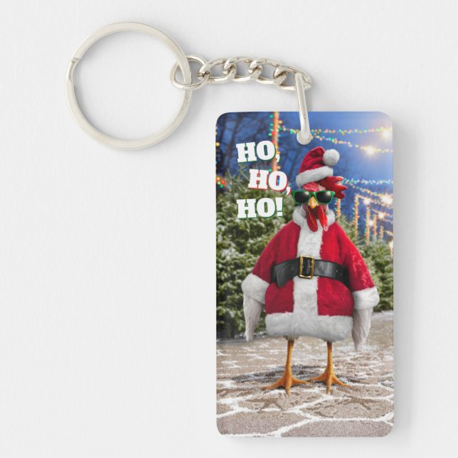 Santa Chicken Key Ring (Front)
