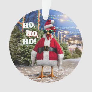 Santa Chicken Ornament