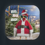 Santa Chicken Paper Plate<br><div class="desc">Holly Jolly! | Avanti,  the Global Humor Brand™ has been entertaining the world with its Feel Good Funny greeting cards for over 40 years. Our characters live life to the fullest and celebrate the humor in everyday life.</div>