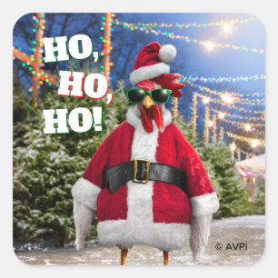 Santa Chicken Square Sticker
