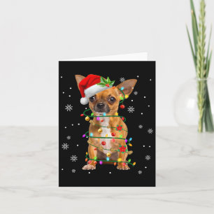 Santa Chihuahua Christmas Lights Xmas Dog Lover Me Card
