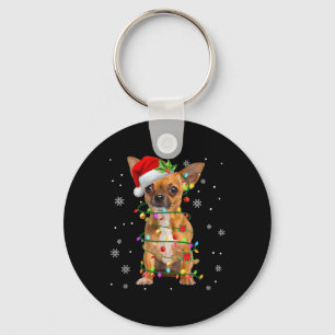 Santa Chihuahua Christmas Lights Xmas Dog Lover Me Key Ring