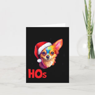 Santa Chihuahua Dog There's Some Hos In This House Card