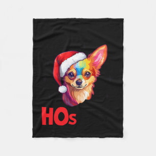 Santa Chihuahua Dog There's Some Hos In This House Fleece Blanket