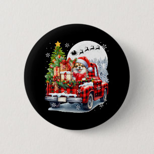 Santa Chihuahua On Pickup Truck Christmas Owner Ki 6 Cm Round Badge