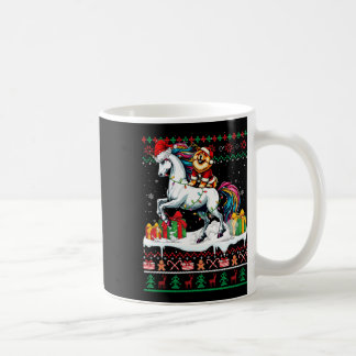 Santa Chow Chow Riding Unicorn Christmas Sweater L Coffee Mug