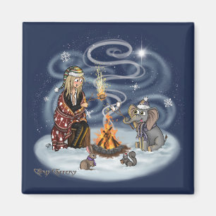 Santa Chris & Wilbur Fireside Friends Magnet