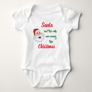 Santa - Christmas Baby Announcement Baby Bodysuit