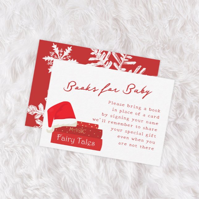 Santa Christmas Baby Shower Books For Baby Enclosure Card (Creator Uploaded)