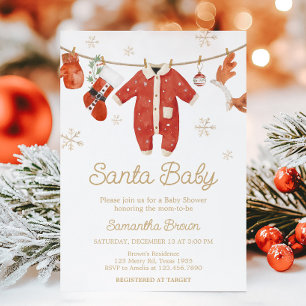 Santa Christmas Baby Shower Invitation