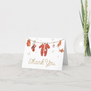 Santa Christmas Baby Shower Thank You Card