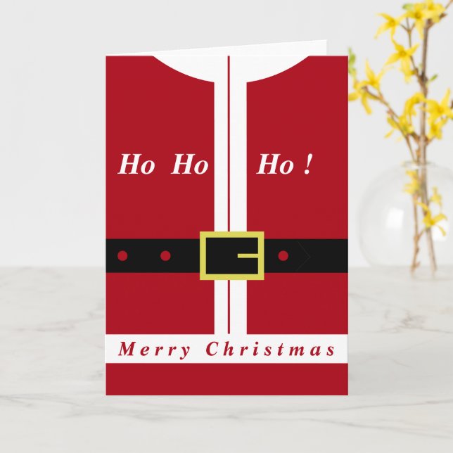 Santa Christmas Card Funny - Customisable (Yellow Flower)