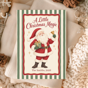Santa Christmas Card Vertical Stripes