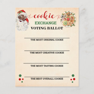 Santa Christmas Cookie Exchange Voting Card