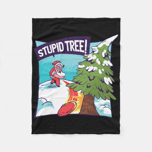 Santa Christmas Disc Golf Funny Winter Disc Golf  Fleece Blanket (Front)