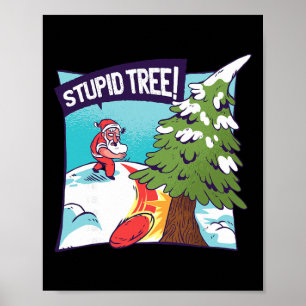 Santa Christmas Disc Golf Funny Winter Disc Golf  Poster