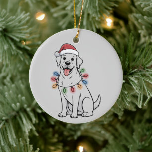Santa Christmas Dog Lover Labrador Retriever Mum Ceramic Tree Decoration