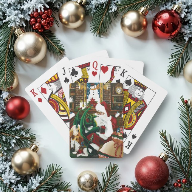 Santa Christmas Dragon Fantasy Playing Cards (Creator Uploaded)