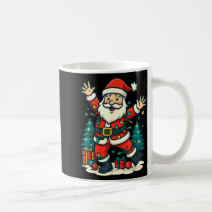 Santa Christmas Festive Jolly Dance Snowy Lights F Coffee Mug