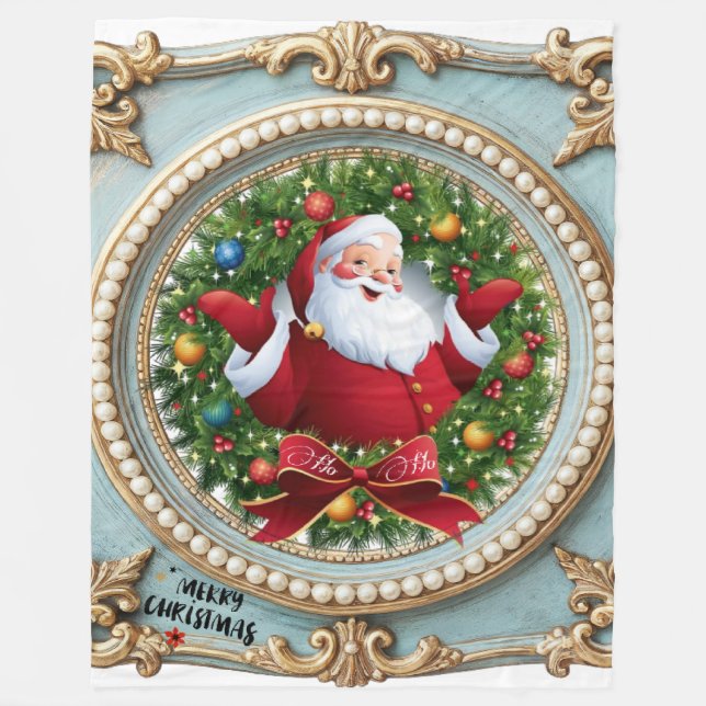 Santa Christmas  Fleece Blanket (Front)