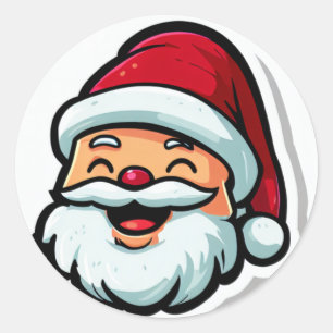 Santa Christmas fun  Classic Round Sticker