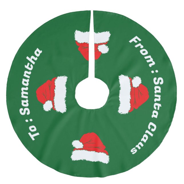 Santa Christmas Gift Brushed Polyester Tree Skirt (Front)