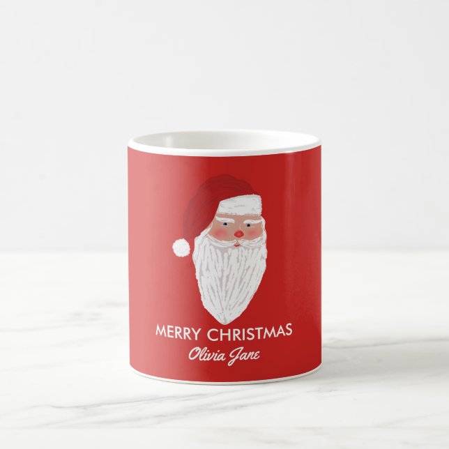 Santa Christmas Gift Coffee Mug - Hand Drawn (Center)