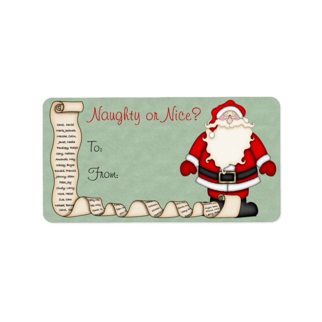 Santa Christmas Gift Tag Labels (Front)
