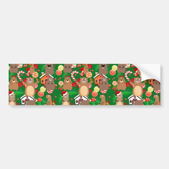 Santa christmas gopher bumper sticker (Front)