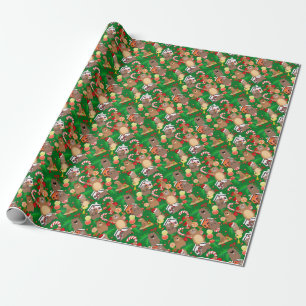 Santa christmas gopher wrapping paper