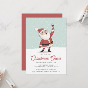 Santa Christmas Holiday Cocktail Party Invitation